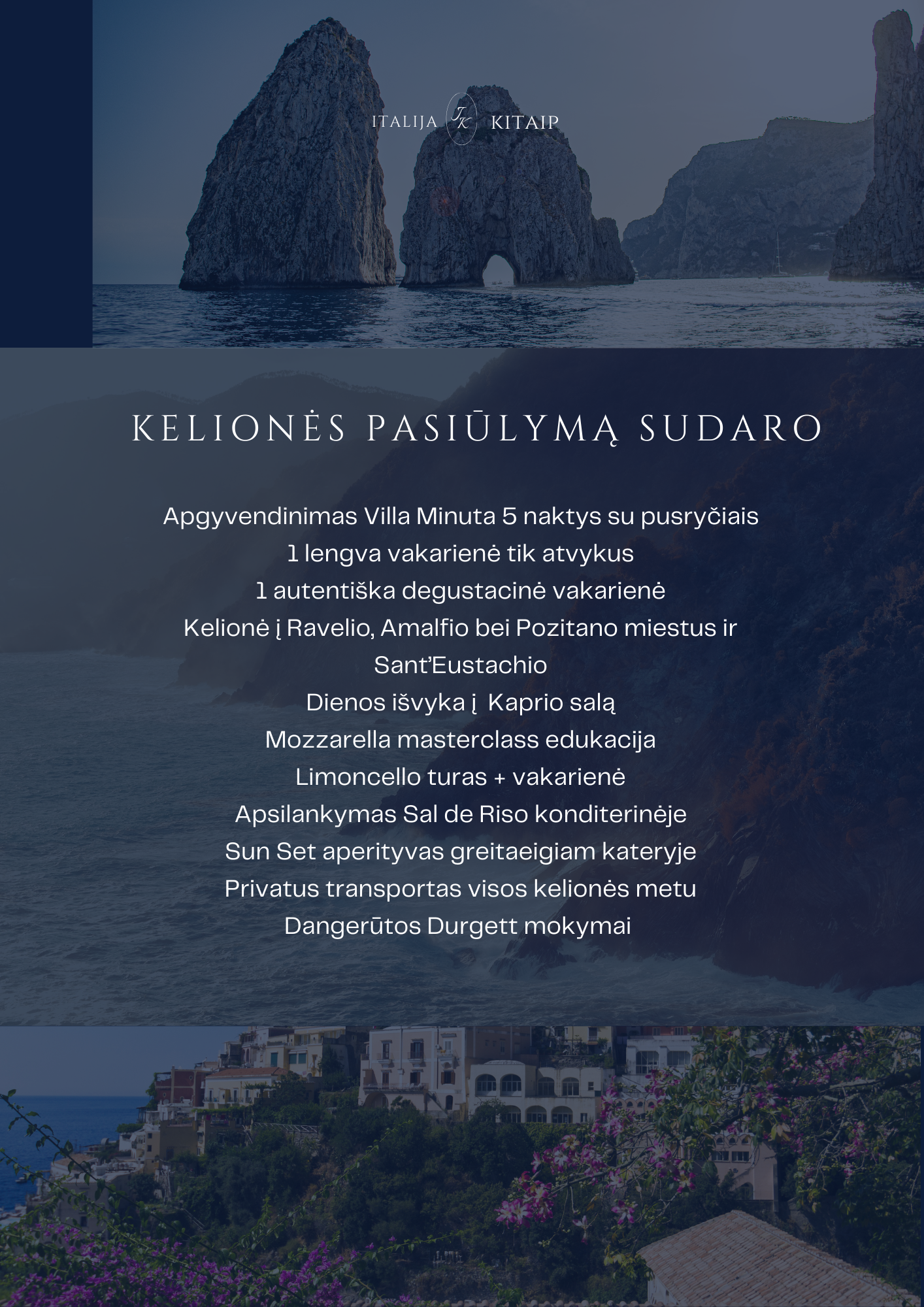 Kaprio sala ir Amalfio Pakrantė Edukacinė – Pažintinė Verslo Stovykla (Stovyklos depozitas 1 asmeniui) – 2024 Gegužės 07-12